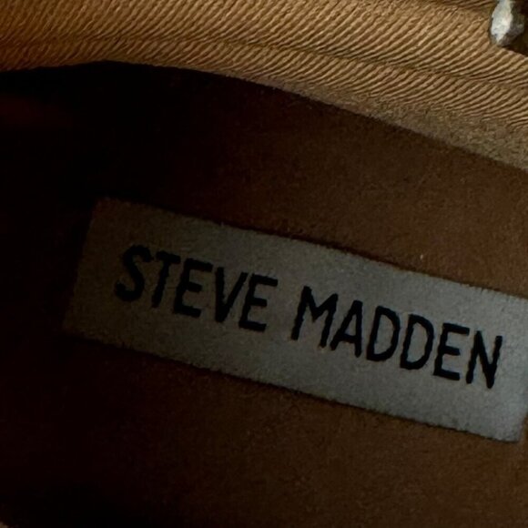 Steve Madden "Husky" Tan Suede Chunky/Platform Boots/Sneakers Women's Size 6.5 - Picture 9 of 10